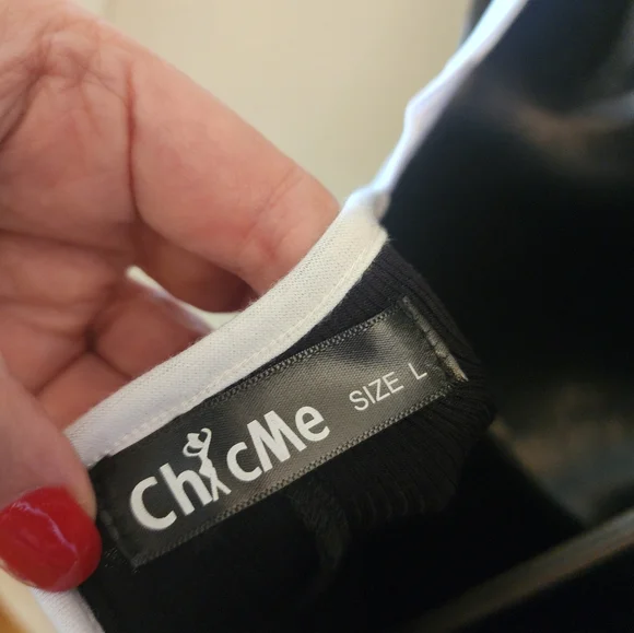 DD - Black and White Strappy Dress - Picture 3 of 5